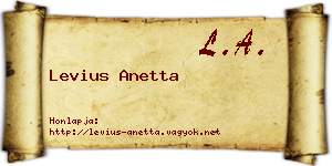 Levius Anetta névjegykártya